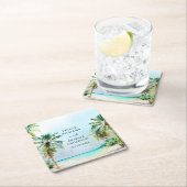 Tropical Beach Hochzeit in Urlaubsort Rechteckiger Pappuntersetzer (Vor Ort)