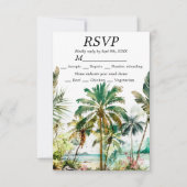 Tropical Beach Hochzeit in Urlaubsort RSVP Karte (Vorderseite)