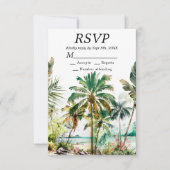 Tropical Beach Hochzeit in Urlaubsort RSVP Karte (Vorderseite)
