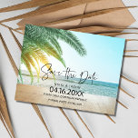 Tropical Beach Hochzeit in Urlaubsort Save the Dat Ankündigungspostkarte<br><div class="desc">Schöne, preisgünstige Save the Date Postkarten, die sich perfekt für Ihre Hochzeit in Urlaubsort in Punta Cana oder an jedem anderen tropischen Ort Ihrer Wahl eignen. Fügen Sie Ihre Hochzeitsdetails auf der Vorder- und Rückseite der Karte hinzu und schicken Sie Ihre E-Mail an Familie und Freunde, die sie gefragt haben,...</div>