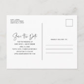 Tropical Beach Hochzeit in Urlaubsort Save the Dat Ankündigungspostkarte (Rückseite)