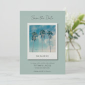 Tropical Beach Hochzeit in Urlaubsort Save the Dat Date (Stehend Vorderseite)