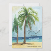 Tropical Beach Hochzeit in Urlaubsort Save the Dat Date (Vorderseite)