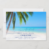 Tropical Beach Hochzeit in Urlaubsort Save the Dat Date (Vorderseite)