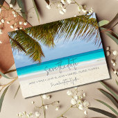 Tropical Beach Hochzeit in Urlaubsort Save the Dat Magnetkarte