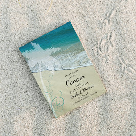Tropical Beach Hochzeit in Urlaubsort Save The Date