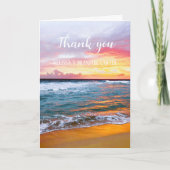 Tropical Beach Hochzeit in Urlaubsort Vielen Dank Dankeskarte (Vorderseite)