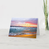 Tropical Beach Hochzeit in Urlaubsort Vielen Dank Dankeskarte (Vorderseite)