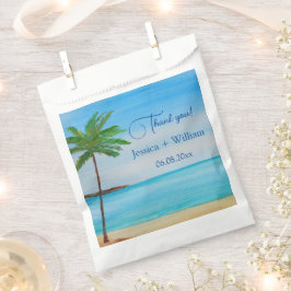 Tropical Beach Hochzeit in Urlaubsort Vielen Dank Geschenktütchen
