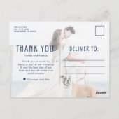 Tropical Beach Hochzeit in Urlaubsort Vielen Dank Postkarte (Rückseite)