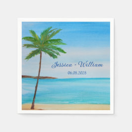 Tropical Beach Hochzeit in Urlaubsort Vielen Dank Serviette