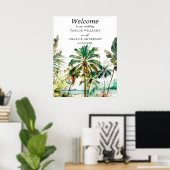Tropical Beach Hochzeit in Urlaubsort Willkommensz Poster (Heimbüro)