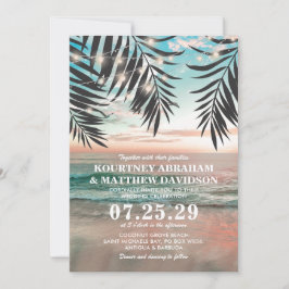 Tropical Beach Hochzeit | Lichtzeichenfolge Einladung