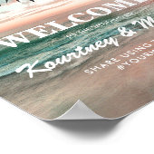 Tropical Beach Hochzeit | Lichtzeichenfolge Poster (Ecke)