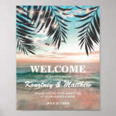 Tropical Beach Hochzeit | Lichtzeichenfolge Poster (Vorne)