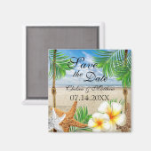Tropical Beach Hochzeit Magnet (Vorderseite/Rückseite)