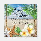 Tropical Beach Hochzeit Magnet (Vorne)