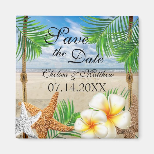 Tropical Beach Hochzeit Magnet (Vorne)