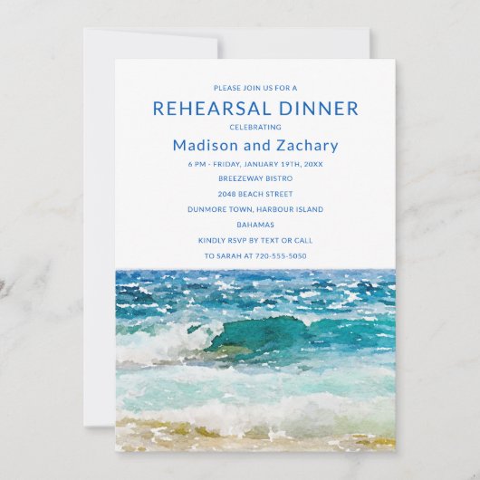 Tropical Beach Hochzeit Probe Dinner (Vorderseite)