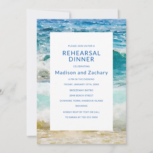 Tropical Beach Hochzeit Probe Dinner (Vorderseite)