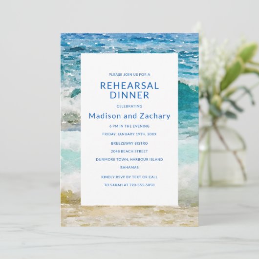 Tropical Beach Hochzeit Probe Dinner (Stehend Vorderseite)