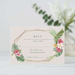 Tropical Beach Hochzeit RSVP Karte