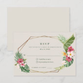 Tropical Beach Hochzeit RSVP Karte (Vorne/Hinten)