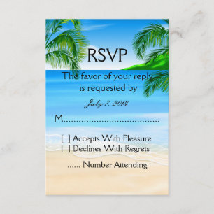 Tropical Beach Hochzeit RSVP Karte