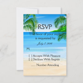 Tropical Beach Hochzeit RSVP Karte