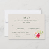 Tropical Beach Hochzeit RSVP Karte (Vorderseite)