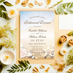 Tropical Beach Hochzeit Starfish Probe Abendessen Einladung