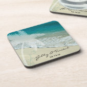 Tropical Beach Hochzeit Untersetzer (Linke Seite)