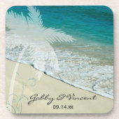 Tropical Beach Hochzeit Untersetzer (Vorderseite)