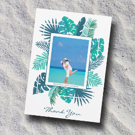 Tropical Beach Hochzeitliches neues Foto Dankeskarte