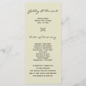 Tropical Beach Hochzeitsprogramm Programm (Rückseite)