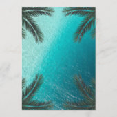 Tropical Beach Hochzeitsstätte Sommerozean Custom Menükarte (Rückseite)