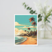 Tropical Beach Holiday Postkarte (Stehend Vorderseite)
