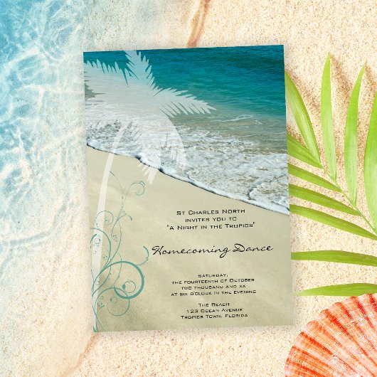 Tropical Beach Homecoming Dance Einladung