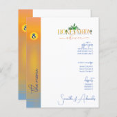 Tropical Beach Honeymoon Fund Couple Dusche Menü (Vorne/Hinten)