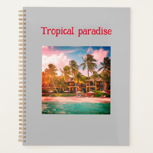 Tropical Beach Hotel Design Spiralplaner Planer (Vorderseite)