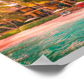 Tropical Beach Hotel mit Coconut Trees Poster (Ecke)