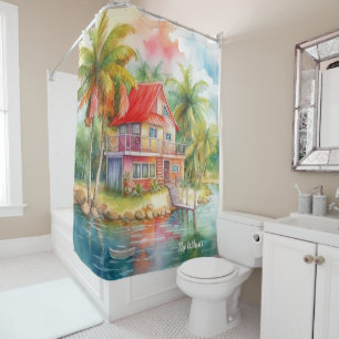 Tropical Beach House Duschvorhang
