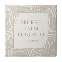 Tropical Beach House Taupe Palm Muster