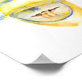 Tropical Beach House Watercolor Art Poster (Ecke)