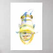 Tropical Beach House Watercolor Art Poster (Vorne)