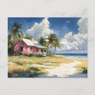 Tropical Beach Hütte Postkarte