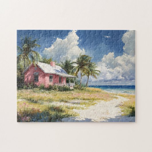 Tropical Beach Hütte Puzzle (Horizontal)