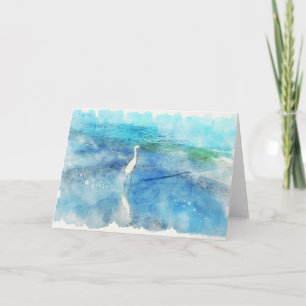 Tropical Beach in Teal Aqua Turquoise Blue Karte