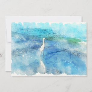 Tropical Beach in Teal Aqua Turquoise Blue Karte
