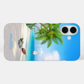 Tropical Beach Individuelle Name Case-Mate iPhone Hülle (Rückseite (Horizontal))